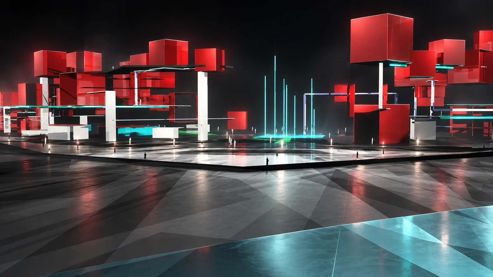Suspended red volumes: enhanced night visualisation