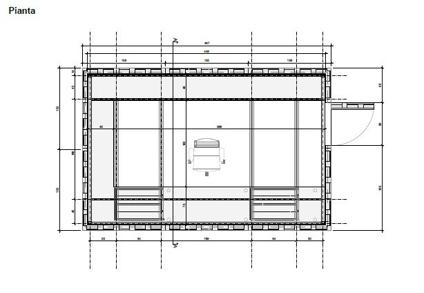 Dimensioned plan of the information point