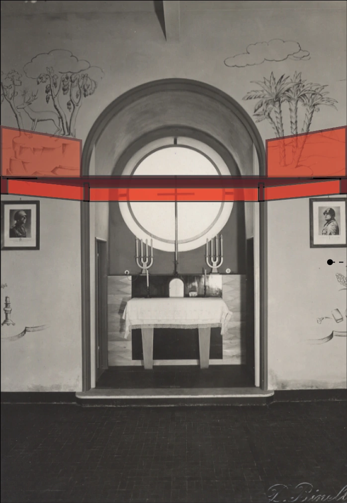 Red spatial intervention: design photomontage
