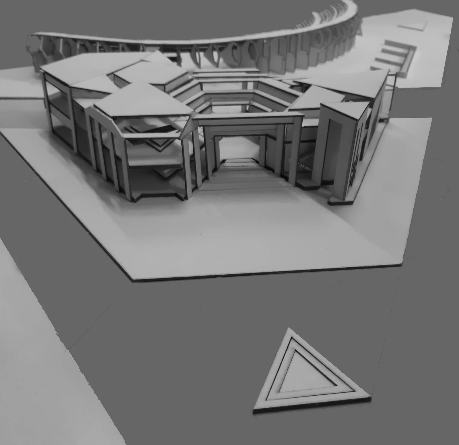 Physical model: the theatre within its urban setting
